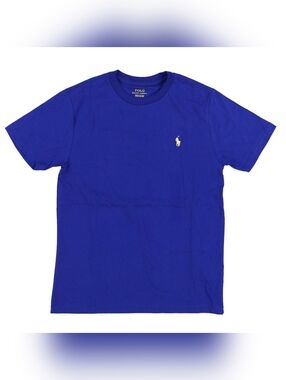 Ralph Lauren Boys Royal Blue crew neck T Shirt with Yellow Pony Logo
